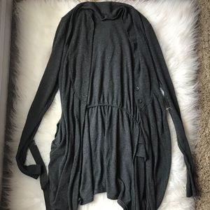 Long soft grey cardigan